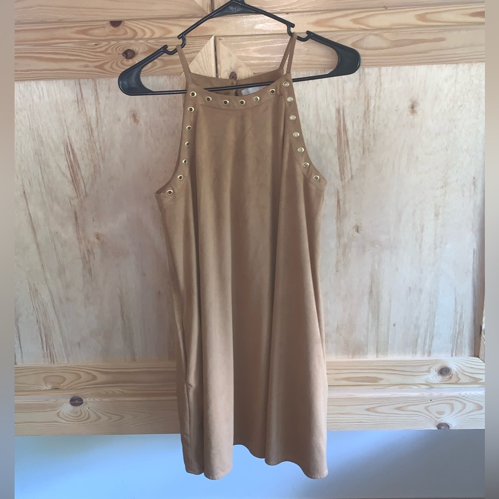 GB Giani Bini tan faux suede western cowgirl style dress size XS